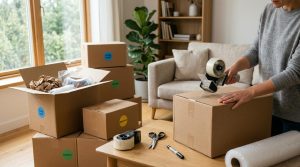 אריזה בקרטונים